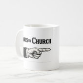 Pète à l'église mug amusant (Devant gauche)
