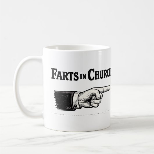 Pète à l'église mug amusant (Gauche)