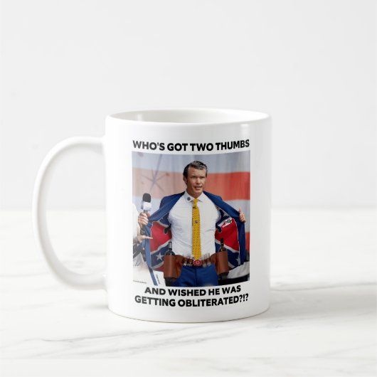PETE HEGSETH "OBLITERATED" COFFEE MUG (Gauche)