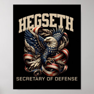 Pete Hegseth Secretaris van Defensie Trump Onderst Poster