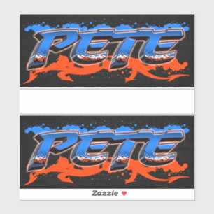 Pete prénom Nom Autocollant Stickers