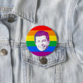 Pete Rainbow Stripes Ronde Button 7,6 Cm (In situ)