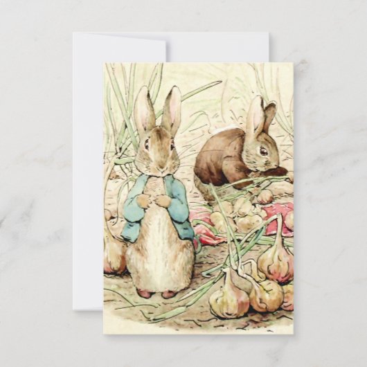 Peter and Benjamin Gather Onions by Beatrix Potter Bedankkaart (Voorkant)