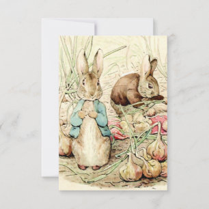Peter and Benjamin Gather Onions by Beatrix Potter Bedankkaart