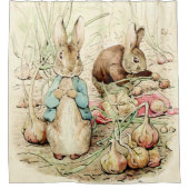 Peter & Benjamin Gather Onions by Beatrix Potter Douchegordijn (Voorkant)