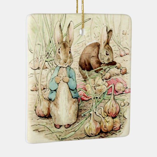 Peter & Benjamin Gather Onions by Beatrix Potter Keramisch Ornament (Rechts)