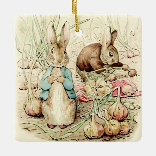 Peter & Benjamin Gather Onions by Beatrix Potter Keramisch Ornament (Voorkant)