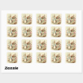 Peter & Benjamin Gather Onions by Beatrix Potter Vierkante Sticker (Vel)
