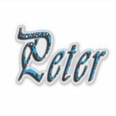 "Peter" Blue Numbers Peter Name, Sticker (Voorkant)