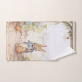  peter bunny met bloemen bad handdoek (Handdoek)
