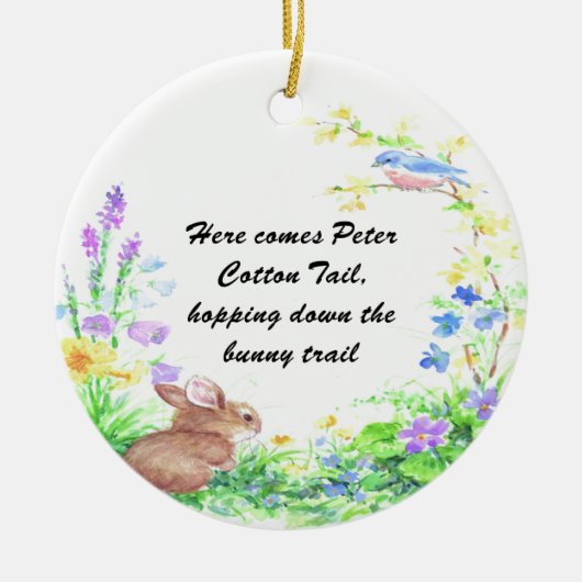 Peter Cotton Tail - Keramisch Ornament (Voorkant)