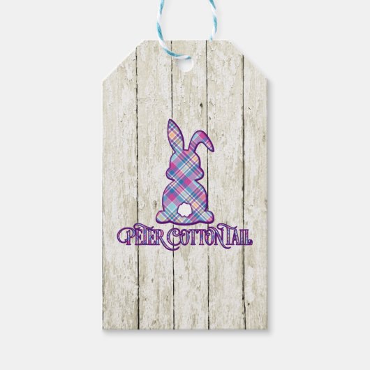 Peter Cottontail Paars Pset Easter Bunny Cadeaulabel (Voorkant)