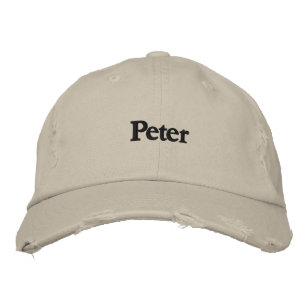 Peter Creëer je eigen naam text Chino twill-Hoofdb Geborduurde Pet