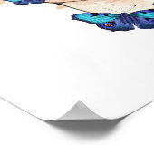 Peter de Konijn in Pot met Blauwe Vlinders Poster (Hoek)