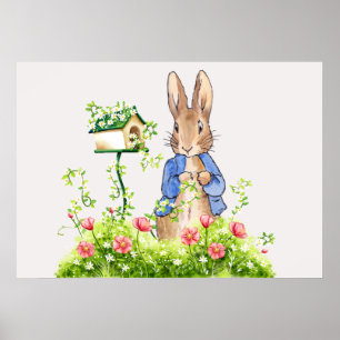 Peter de Konijn in zijn tuin Poster