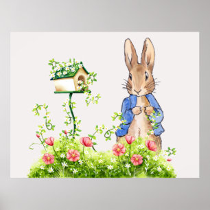 Peter de Konijn in zijn tuin Poster