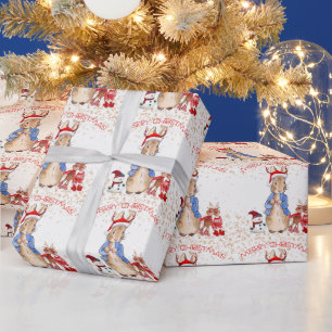 Peter de Konijn Kerst Pet Rendier Rood Wit Cadeaupapier