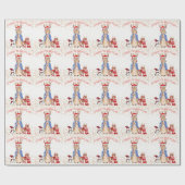 Peter de Konijn Kerst Pet Rendier Rood Wit Cadeaupapier (Vlak)