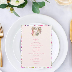 Peter de Konijn Roze Bloemen Meisje Baby shower Menu