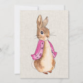 Peter de Konijn roze jas beige linnen textuur Kaart (Voorkant)
