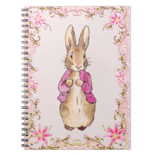 Peter de Konijn Roze jas Bloemenkader Notitieboek