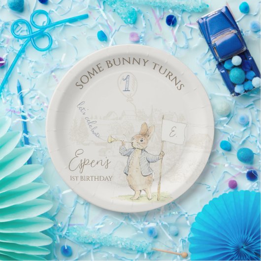Peter de Konijn Soe Bunny 1e verjaardag Papieren Bordje (Feest)