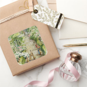 Peter de Konijn Tuin Baby shower Vierkante Sticker