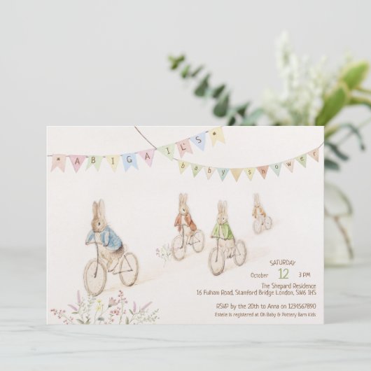 Peter de Konijnenkonijn Genderneutraal Baby shower Kaart (Staand voorkant)