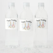 Peter en Flopsy Rabbit zijn jarig Waterfles Etiket (Flessen)