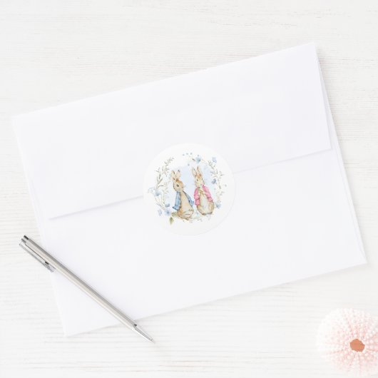 Peter en Flopsy Witte Sticker Label (Envelop)
