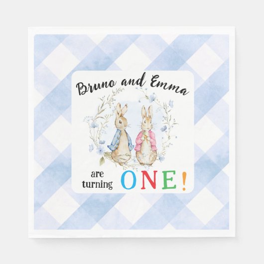 Peter en Flopsy worden één Servet (Voorkant)