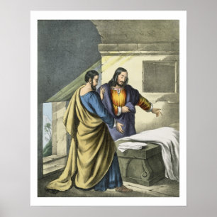 Peter en John aan de Sepulcher, van een bijbeltje Poster
