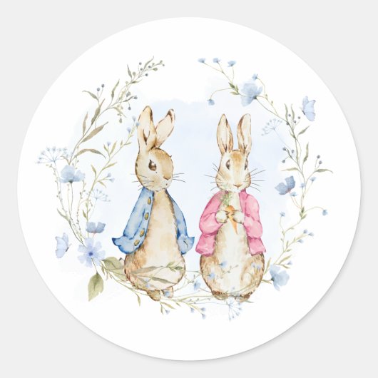 Peter et Flopsy Étiquette Sticker blanc (Devant)