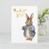 Peter het konijn Dank u Bedankkaart (Staand voorkant)