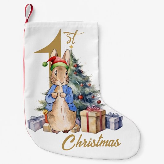 Peter het konijn eerste kerst kleine kerstsok (Voorkant)