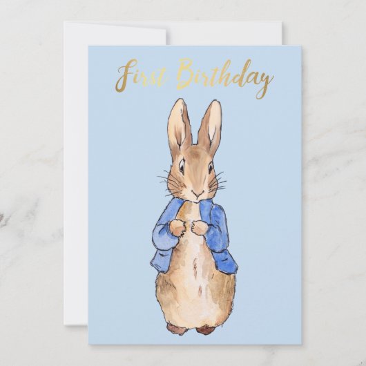 Peter het Konijn Eerste verjaardag Kaart (Voorkant)