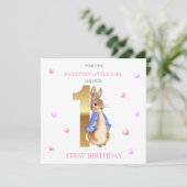 Peter het konijn Eerste verjaardagsgroet Kaart (Staand voorkant)