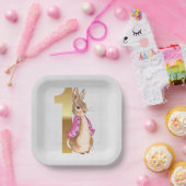 Peter het konijn Flopsy 1e verjaardag Papieren Bordje (Feest)