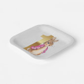 Peter het konijn Flopsy 1e verjaardag Papieren Bordje (Gebogen)