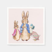 Peter het konijn Flopsy en Jemima Puddle eend Servet (Voorkant)