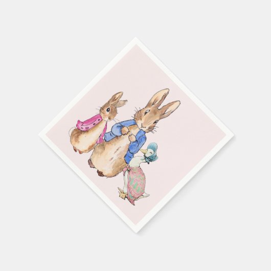 Peter het konijn Flopsy en Jemima Puddle eend Servet (Hoek)