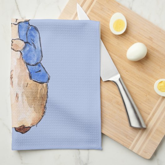 Peter het konijn Gelukkig Pasen groet Theedoek (Quarter Fold)