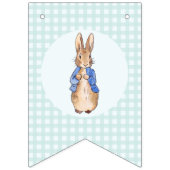 Peter het konijn groene check patroon achtergrond vlaggetjes (Derde vlag)