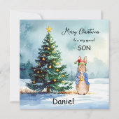 Peter het Konijn Kerstboom Feestdagenkaart (Voorkant)