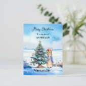 Peter het Konijn Kerstboom Feestdagenkaart (Staand voorkant)