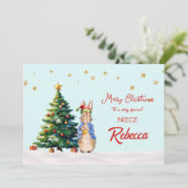 Peter het Konijn Kerstboom Feestdagenkaart (Staand voorkant)