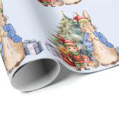 Peter het konijn met elf en kerstboom cadeaupapier (Rol Hoek)