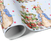 Peter het konijn met elf en kerstboom cadeaupapier (Rol Hoek)