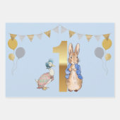 Peter het Konijn met Jemima Eerste Verjaardag Inpakpapier Vel (Voorkant)