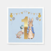 Peter het Konijn met Jemima Eerste Verjaardag Servet (Voorkant)